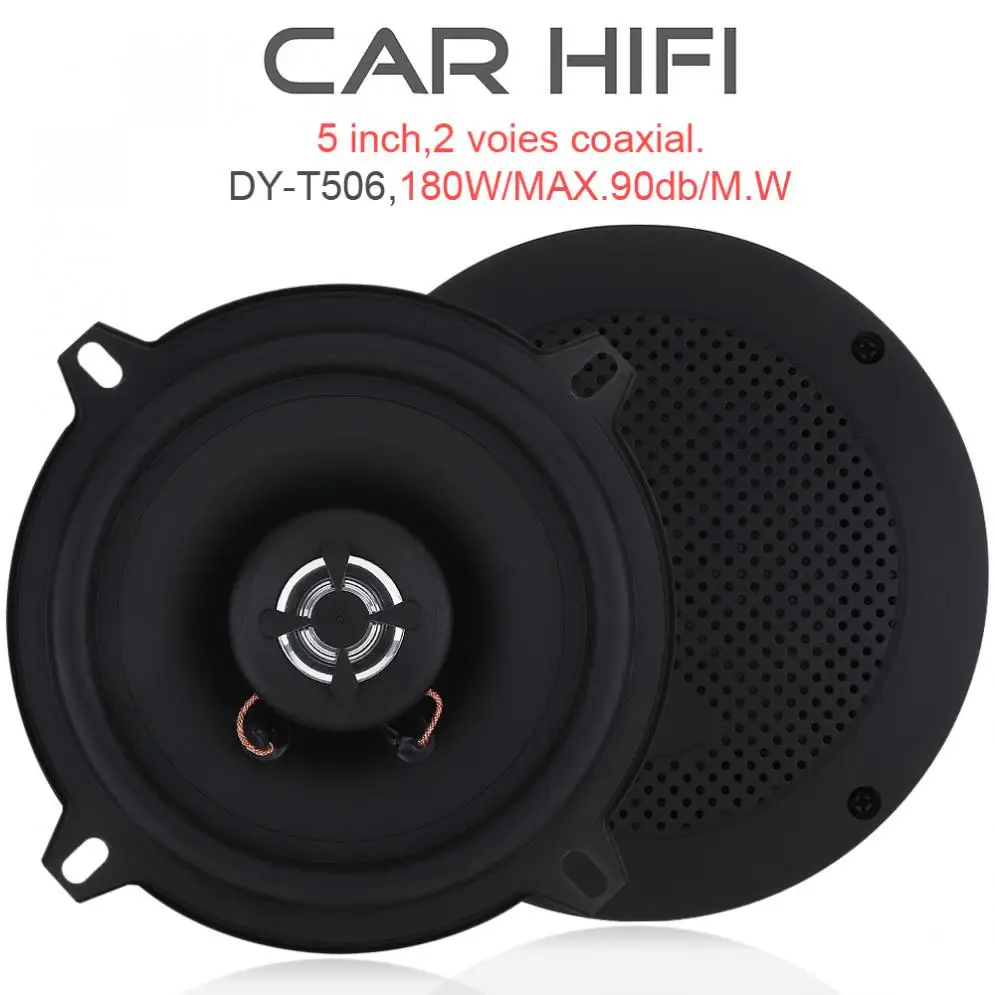 

2pcs Car speaker 5 Inch Car HiFi Coaxial Speaker180W Vehicle motorcycle Door Auto Audio loudspeaker Music Stereo Speaker for Car