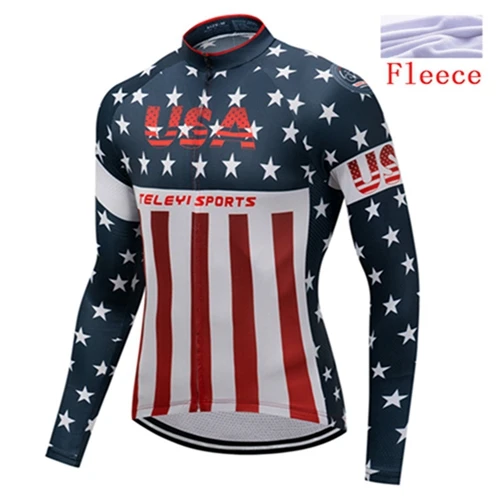 Weimostar Team Ropa ciclismo, Мужская велосипедная Джерси, США, с длинным рукавом, Осень-зима, флисовая одежда для велосипеда, рубашки для Mtb велосипеда, Джерси - Цвет: CC6343-FJ Fleece