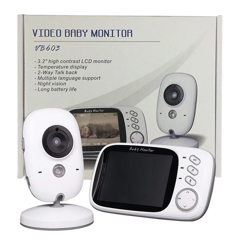 

babykam baby sleep monitor vb603 baby alarm 3.2 inch IR Night Vision Baby Intercom Temperature Sensor Lullaby baby radio monitor