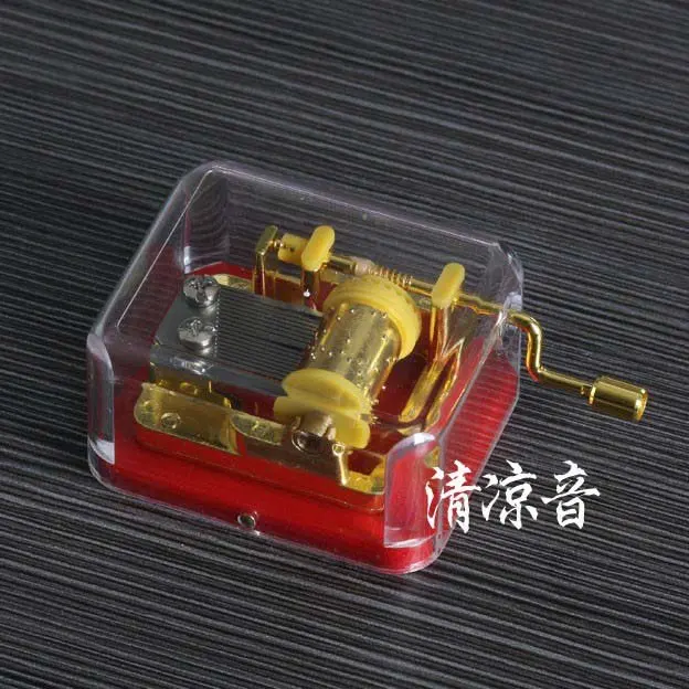 

Mini Acrylic Music Box with gold-plating Movement play Elfen Lied (Lilium) tune
