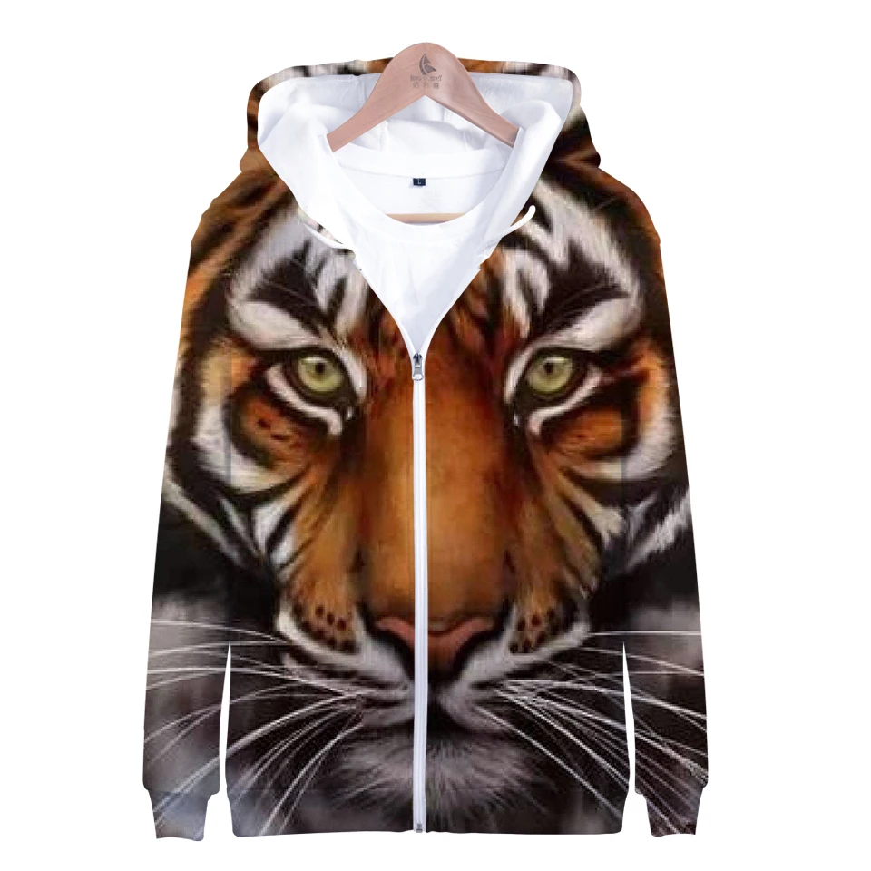 

WAMNI 3D Zipper Hoodie Sweatshirt Animal Hip Hop Fashion Harajuku 3D Hoodie Zipper Sweatshirts Warm Cool Tracksuit Men