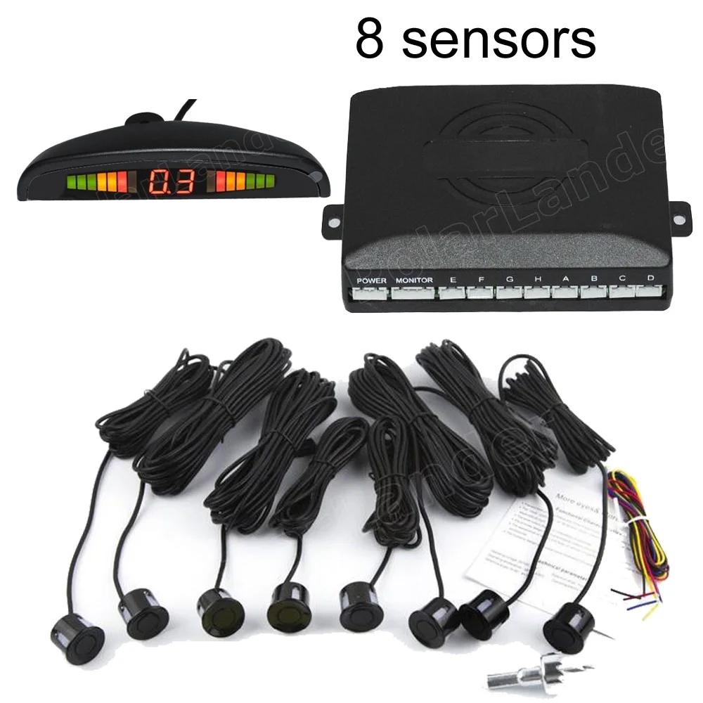 a set LED Display monitor 44 colors available Buzzer Alert 8 Sensors Radar Reverse Guiding Car