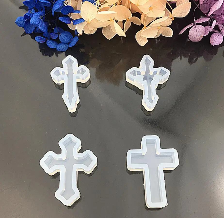 4pcs Cross Silicon Mold Mould For Epoxy Resin Jewelry Beads Pendant