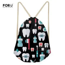 FORUDESIGNS/Маленькая женская сумка на шнурке с рисунком милого стоматолога, сумки на плечо для хранения, сумки для девочек, рюкзаки на шнурках, сумки