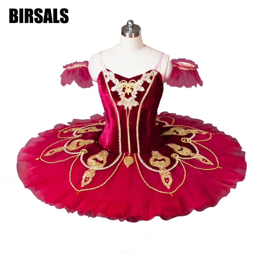 Black Red La Esmeralda Professional Ballet Tutu Girls classical Ballet Tutu Stage Costume Adult Performance Pancake Tutus8936B