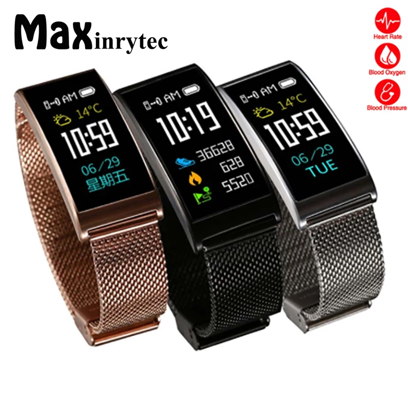 

Maxinrytec X3 Smart Watch IP68 Waterproof Bluetooth Smart Band Blood Pressure Monitor Fitness Bracelet for IOS iPhone Samsung