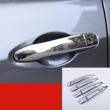 8 шт. ABS Хром Внешний дверные ручки крышки Накладка для Nissan пинает 2016 2017 2018 автомобилей Интимные аксессуары