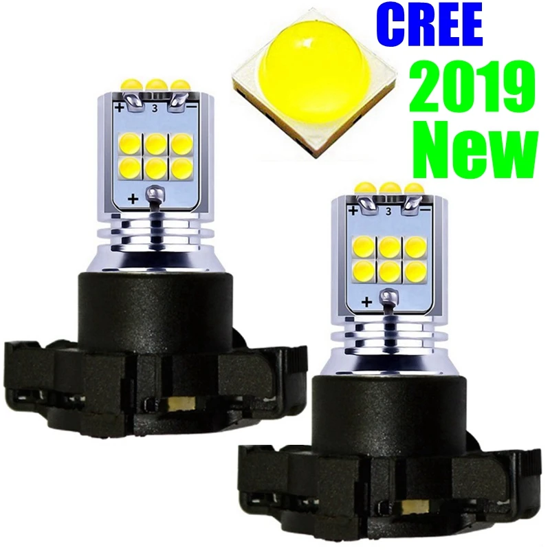 

2Pcs PY24W 5200s Super Bright 1800LM Cree Chip LED Bulbs Auto Turn Signal Lights Car Direction Indicator Lamp White Yellow Amber