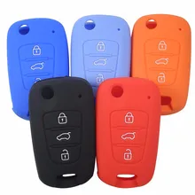 5 Color 3 Buttons Silicone Car Key Shell For Hyundai i30 i35 iX20 iX35 ix30 Remote Folding Silicone Key Case Cover
