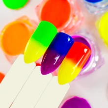 8 коробок, неоновый пигмент, порошок для ногтей, пыль, Омбре, блеск для ногтей, градиентный блеск, переливающийся акриловый порошок, красочное украшение для дизайна ногтей