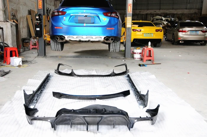

Ghibli body kit--Aspec style carbon fiber front lip side skirts diffuser spoiler for Maserati Ghibli 5pcs/set Perfect fitment