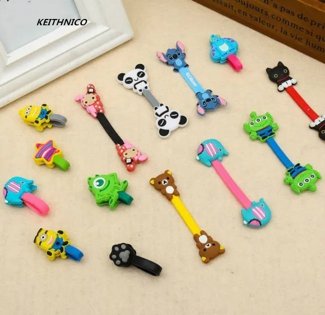 

KEITHNICO 2Pcs/lot Cartoon Cable Winder Protector Wire Cord Organizer Management Marker Holder Cover For Earphone iPhone USB MP3