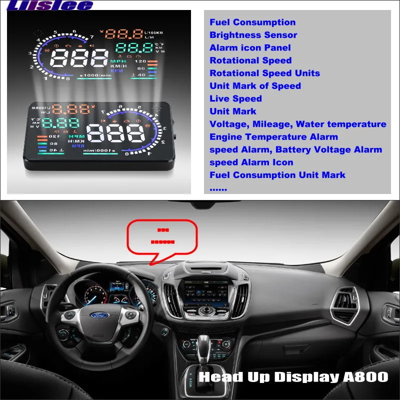 Автомобильный HUD Дисплей для Ford Escape/Maverick/Mariner 2008-2019 Авто безопасный проектор