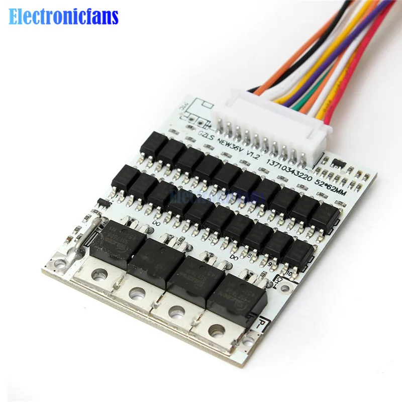 10S 36V 40A литий-ионная литиевая ячейка 18650 защита батареи BMS PCB плата баланс батарея