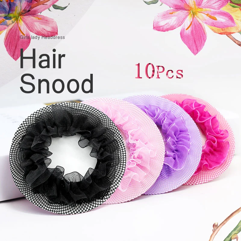 Cute Bun Snood Girls Hair Net Cover Ballet Hair Accessories Women Black Skating Crochet Bun 10Pcs велоноски accapi socks skating black 1900 0999