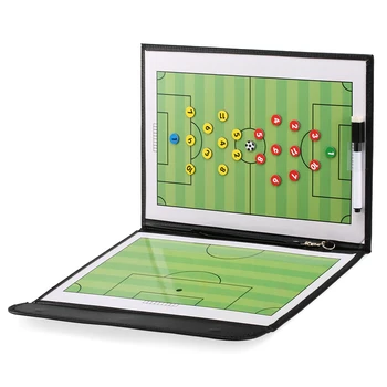 

Foldable Football Soccer Magnetic Tactic Board Coaching Strategy Board with Marker Pieces and 2-in-1 Pen Tactic Board