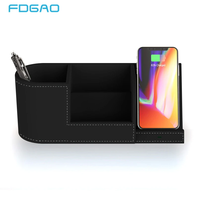 

FDGAO 10W Qi Wireless Charger Pen Holder For iPhone XS Max X XR 8 Plus Samsung S10 S9 S8 S7 Xiaomi mi9 Fast Charging Phone Stand