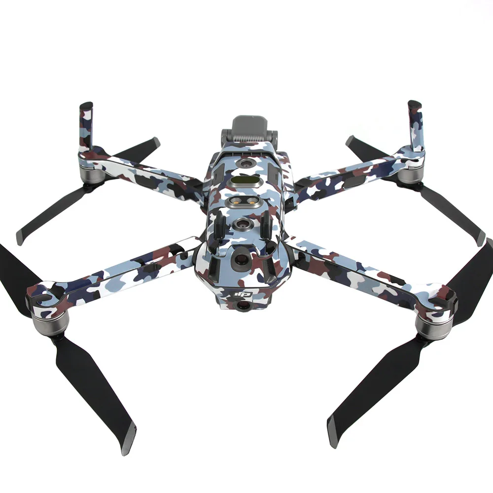 Синий камуфляж ПВХ наклейка на кожу для DJI Mavic 2 Pro и Zoom Дрон корпус + пульты