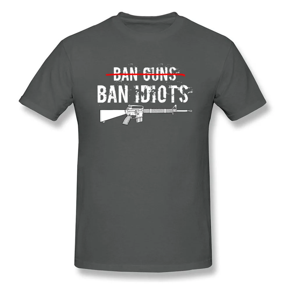 Tops Shirts cosie T-shirts Mother Day 2018 Newest Normal Short Sleeve 100% Cotton Round Collar Youth Top T-shirts Normal Ban Idiots Not Guns Pro Gun Second Amendment Shirt carbon