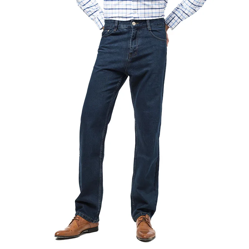 2021 New 100% Cotton Mens Businees Jeans Classic Male Long Blue Denim Pants Spring Autumn Men Brand Regular Fit Jeans Size 28-42 2