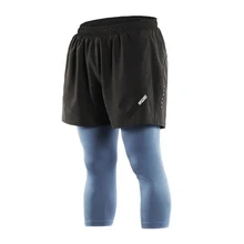 Защита от пота, шорты для бега, шорты для тренировки, спорта тренировочные шорты для бега 2 в 1 шорты