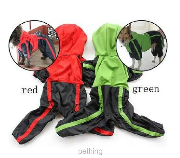 Зеленый, красный непромокаемый плащ для собаки, дождевик для большой собаки, XS-5XL Одежда для собак, водонепроницаемый, высокое качество, правильный размер, подходит для маленьких и больших собак