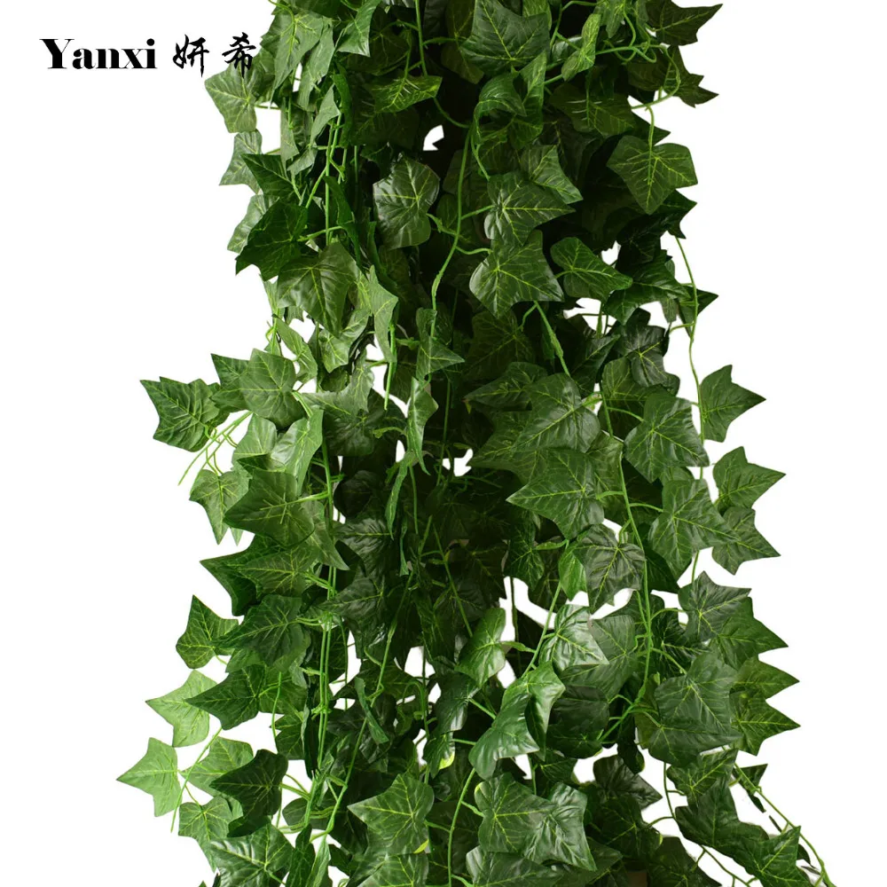 10pcs Artificial Ivy Leaf Plants green long Vine Fake Foliage flower