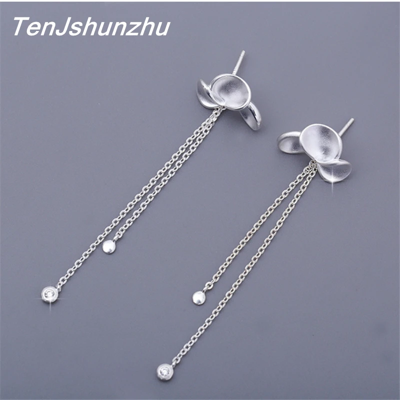 

Wholesale Fashion Cherry Blossom Zircon 925 Sterling Silver Drop Earrings For Women Jewelry Brincos Wedding Gifts