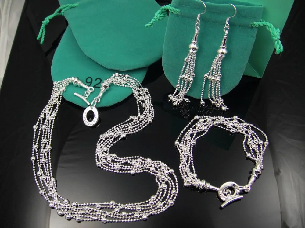 Wholesale! Fashion jewelry, 925 silver1 Bracelet + Earrings sets