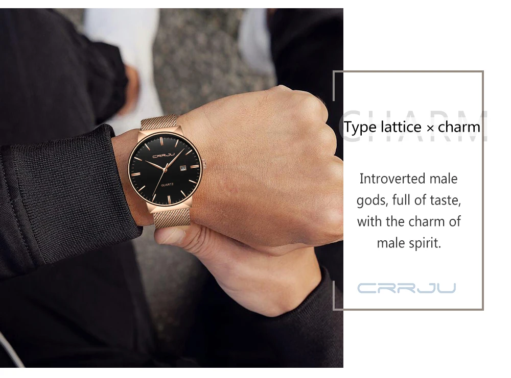 Мужские часы CRRJU лучший бренд класса люкс водонепроницаемые ультра тонкие часы с датой мужские часы со стальным ремешком повседневные кварцевые часы мужские наручные спортивные часы