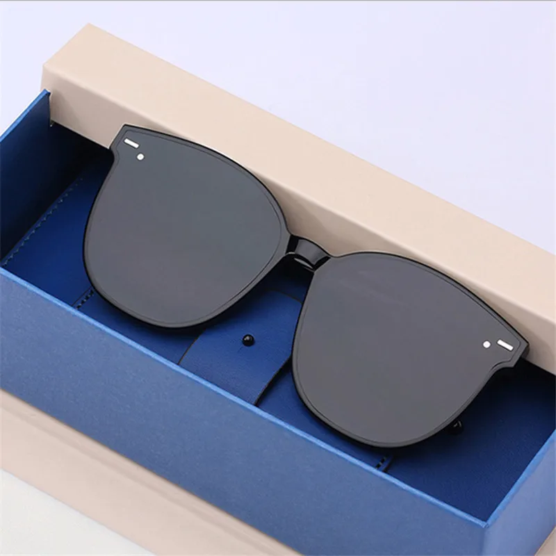 RunBird, корейские Солнцезащитные очки для женщин и мужчин, роскошные брендовые солнцезащитные очки больших размеров, черные солнцезащитные очки с уф400 точками,, lunette, оттенки для женщин, 5418