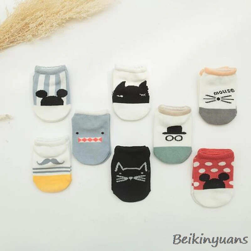 

Children's summer thin combed cotton boat socks 0-3 years old baby socks men and women cotton non-slip plastic toddler socks