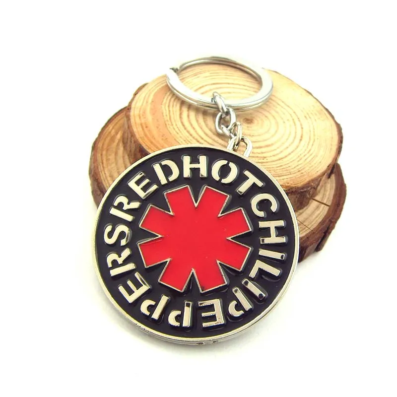 

Rock Music Band Key Chain Hot Music Band Red Hot Chili Peppers Logo Metal Keychain Simple Design