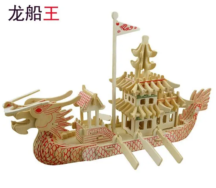 wooden 3D building model toy gift puzzle hand work 