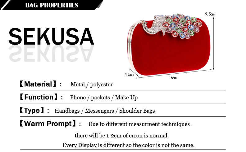 SEKUSA застежка Павлин Вечерние Сумочки со стразами длинные/Короткие вечерние сумки через плечо бархатные клатчи со стразами вечерние свадебные сумочки