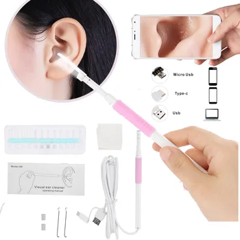 

3 in 1 Multifunctional Ear Cleaning USB Endoscope Nose Wax Visual Ear Spoon Earpick Cleaning Removal Sleepping Ear Health Clean