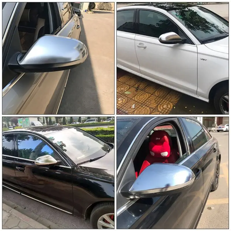 

1 Pair Car Rearview Mirror Shell Cover Protection Cap Matte Chrome for Aodi A6 C7 S6 2012-2018 Wing Mirror Cover Car Accessorie