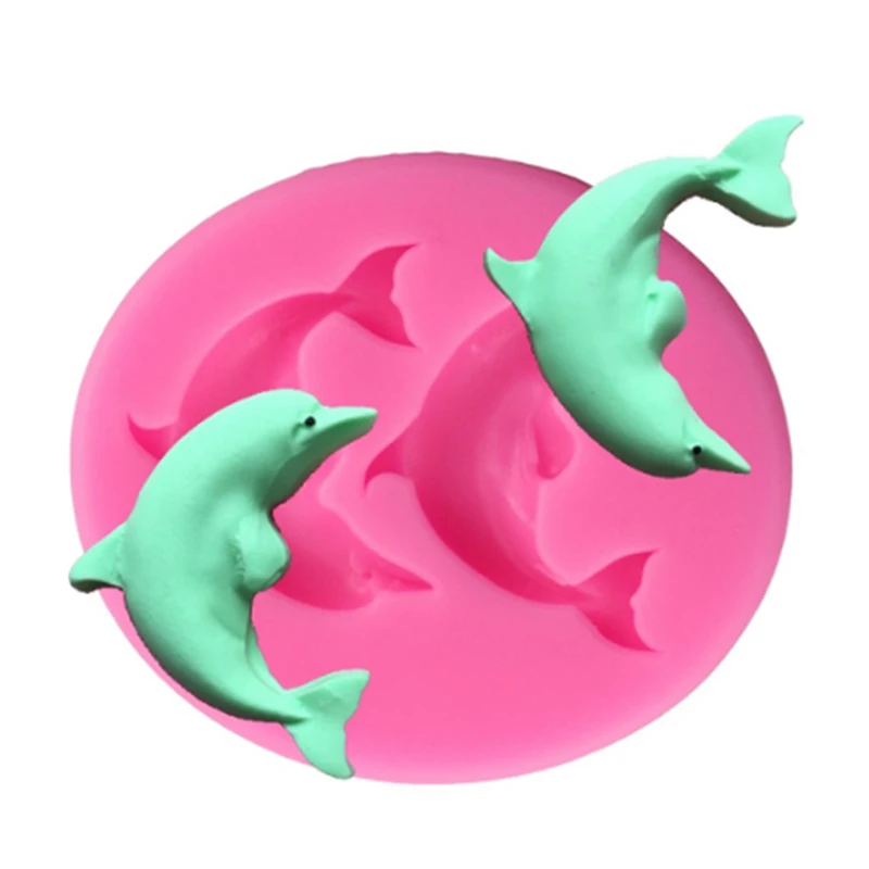 

Dolphin Silicone Mold 3D Fondant Soap Chocolate Candy Molds Sugarcraft Cake Decoration Tools Kitchen Baking Moulds
