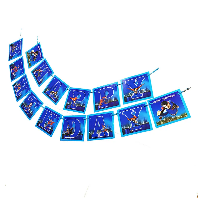 

15pcs/pack Superman theme letter party banners Superman theme happy birthday letter banners Superman theme party flags