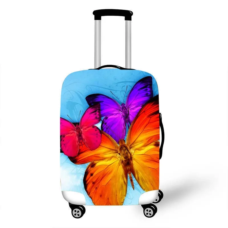 3D рисунок бабочки Эластичный Защитный чехол для багажа, Suitable18-32 дюймов, чехол на колесиках, чехол для костюма, пылезащитный чехол, аксессуары для путешествий