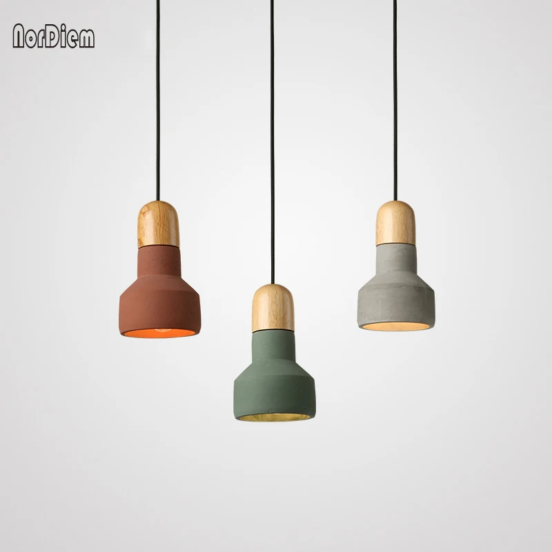 

Loft concrete lamp American Cement Pendant Light E27 Socket Droplight Hanging Lamp Lighting Fixture for Restaurant Cafe