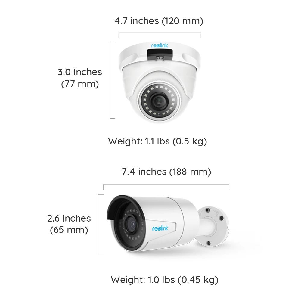 Reolink 8ch 4MP PoE NVR С Видеокамерами 2 Пули и 2 Купола hd 4MP POE IP Камера Уличное Видеонаблюдение Система Камеры 2 ТБ RLK8-410B2D2