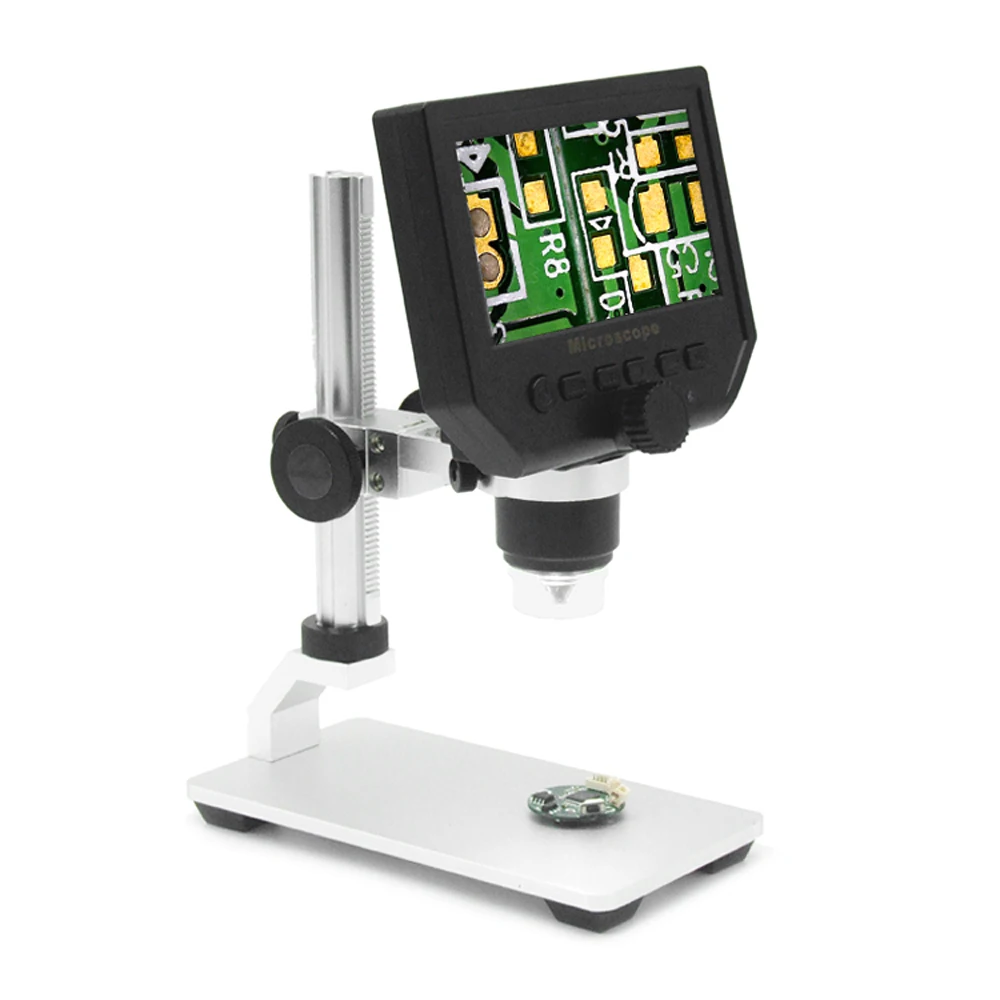 

600X 4.3" 3.6MP Digital Video Microscope LED Magnifier for Mobile Phone Maintenance QC/Industrial/Collection Inspection +Stand