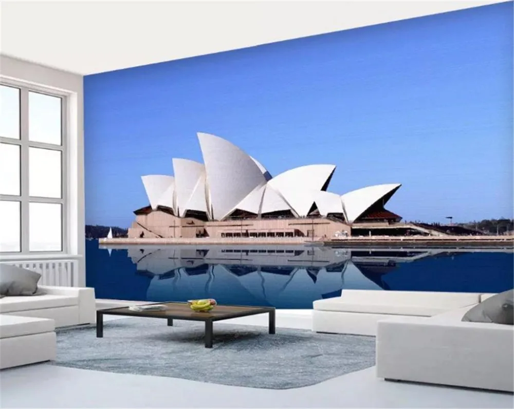 Us 8 32 48 Off Custom Mural 3d Wallpaper Large Sydney Opera House Scenery Living Room Bedroom Background Wall Decoration Mural Wallpaper In