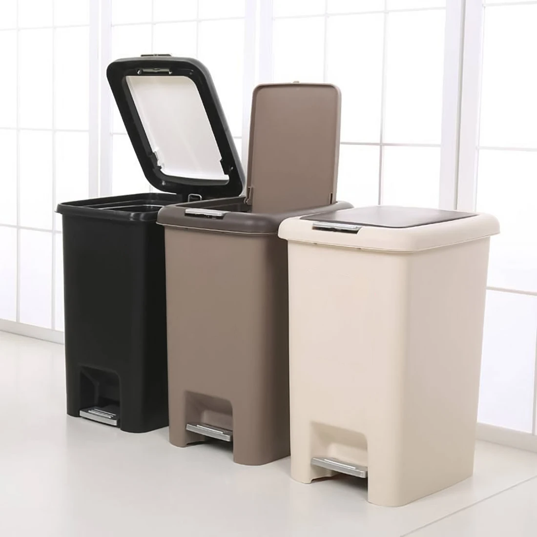 Online HIPSTEEN Mülleimer 8L 10L Drücken Abdeckung Küche Abfall Bin Wohnzimmer Wc Papierkorb Büro Papier Korb Haushalt Fuß pedal