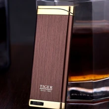 Компактная струйная зажигалка, газовый фонарь, плоская ветрозащитная металлическая зажигалка для сигар 1300 C, Бутановая Зажигалка