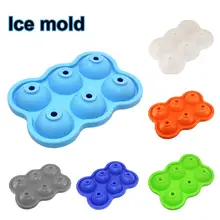 Силикагель 6 отверстий для виски, коктейлей большой кубик льда лоток кубик льда форма круглая формочка для мороженого силиконовая форма для льда Бар Кухня