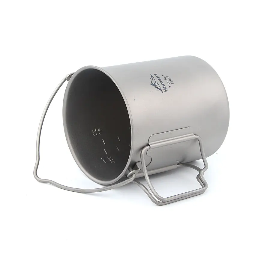 Hamanes HMS-POT-750 ultraligero 750 ml de titanio olla portátil de agua taza de Camping al aire libre de la cocina de Picnic