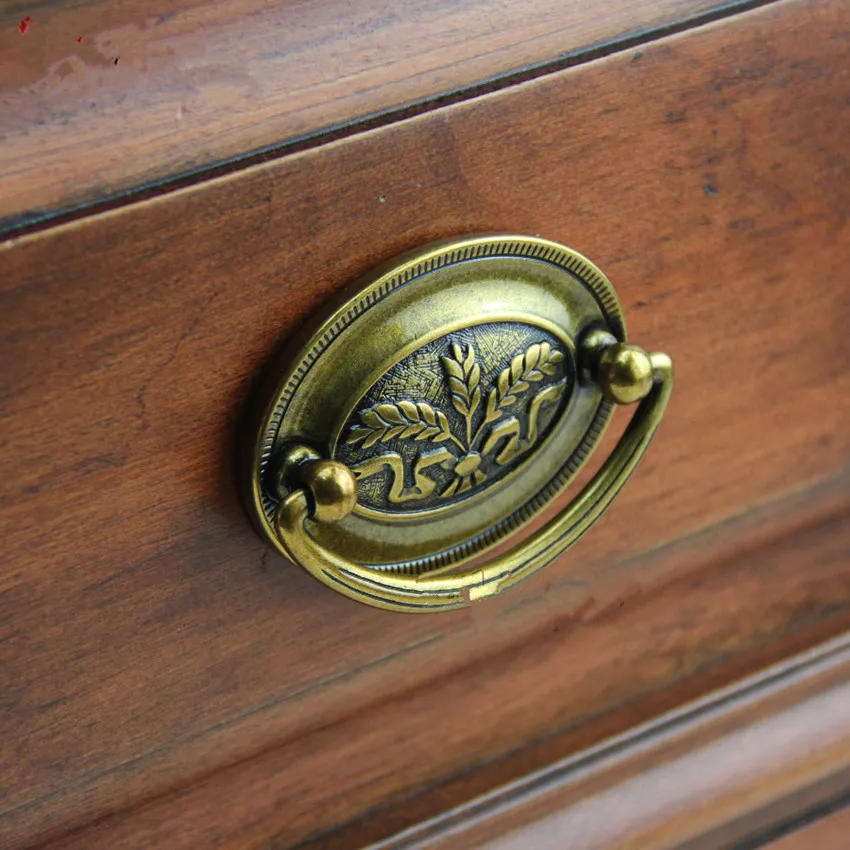 52mm 64mm drop rings retro furniture handle bronze drawer pull