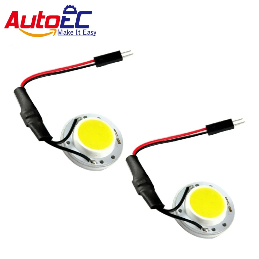 

AutoEC 10x Universal dome light 5W COB 15 smd Chips LED Car Interior reading Light with T10 Festoon ba9s Adapter #LL28